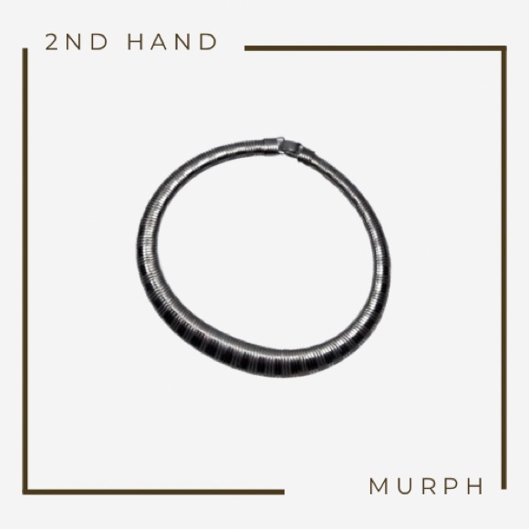 Vintage silver tone statement choker Necklace - Picture 2 of 3